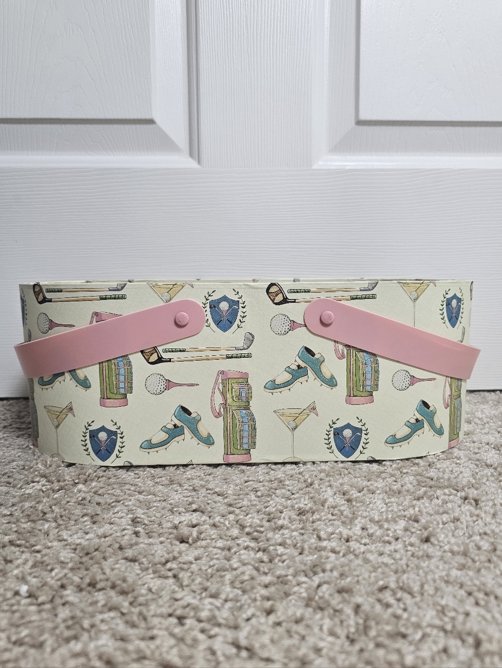 Bob's Boxes by Lang Primative Pink Golf Par Four Nesting Basket/Box with Handles - Picture 6 of 8